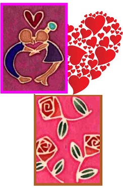 Candle Wax Hand Painted Love and Roses